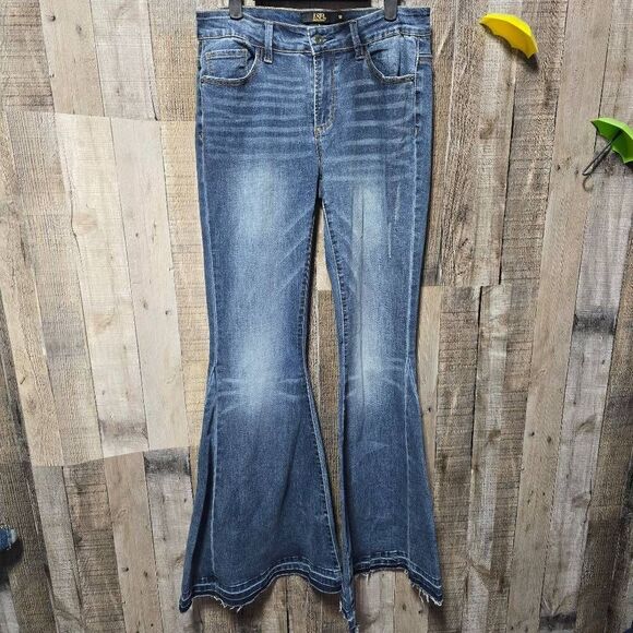 Lucky & Blessed Flare Wide Leg Bell Bottom Jeans - Picture 1 of 4